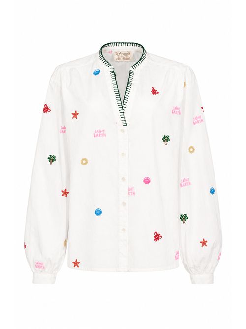Camicia Liona in cotone con ricami marini Mc2 Saint Barth | LIO000100429L